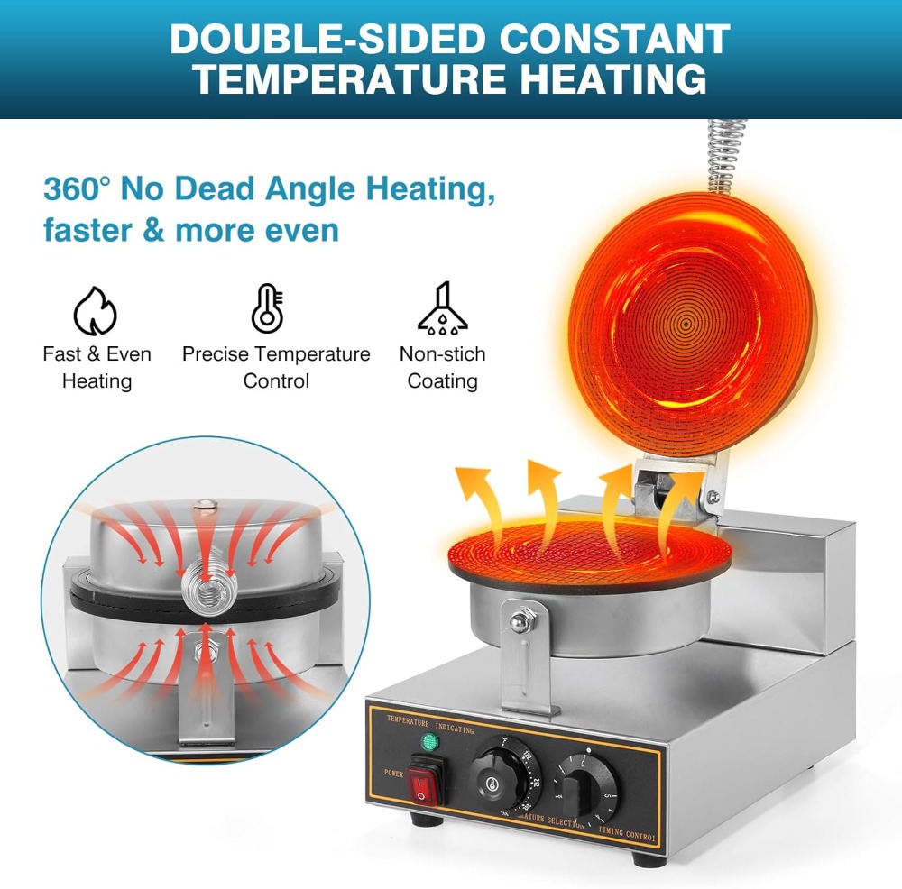 1200W Commercial Waffle Cone M - огляд і ціна Waffle Cone Maker