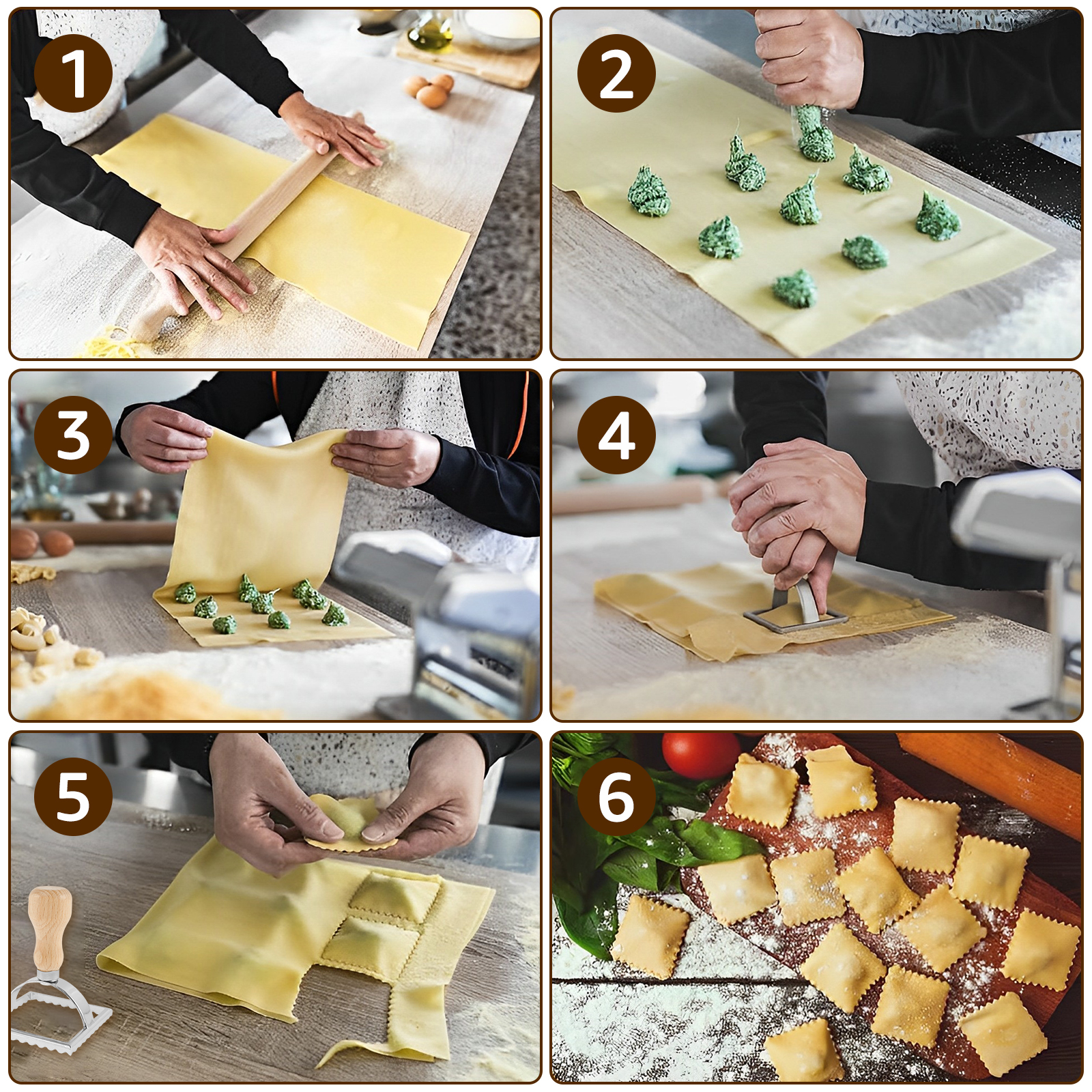 6Pcs Ravioli Maker Set Ravioli - огляд і ціна Dumpling Press Set