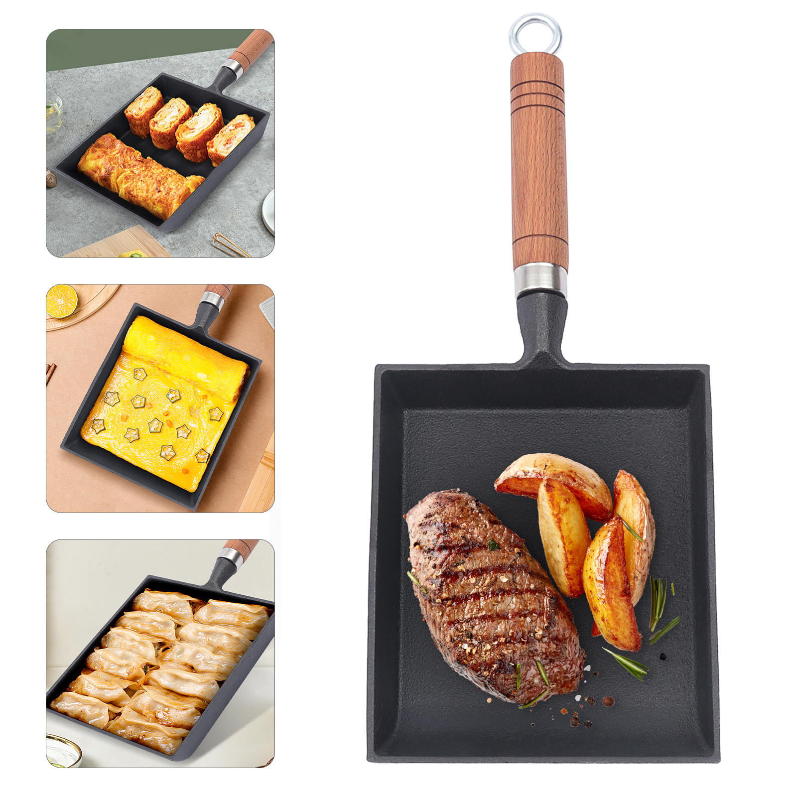 1PCS Egg Fry Pan Square Cast I - огляд і ціна Cast Iron Corn