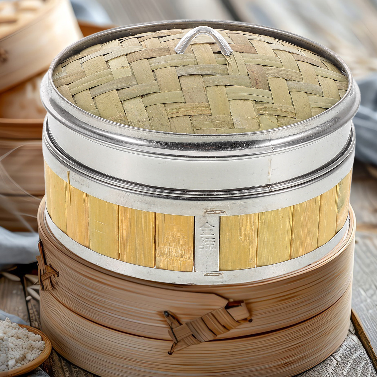 18Cm Bamboo Wood Steamer Baske - огляд і ціна Bao Steamer Bamboo