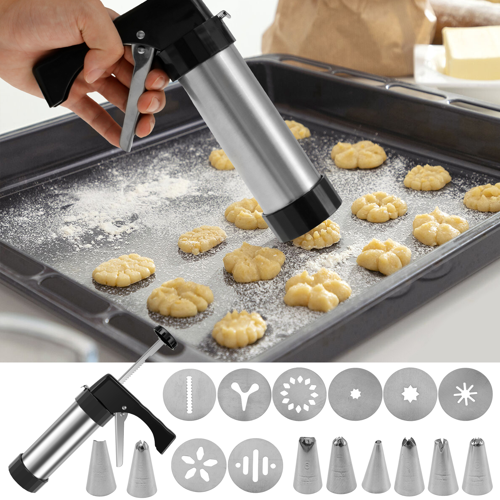 Stainless Steel Cookie Gun Chu - огляд і ціна Churros Maker Gun