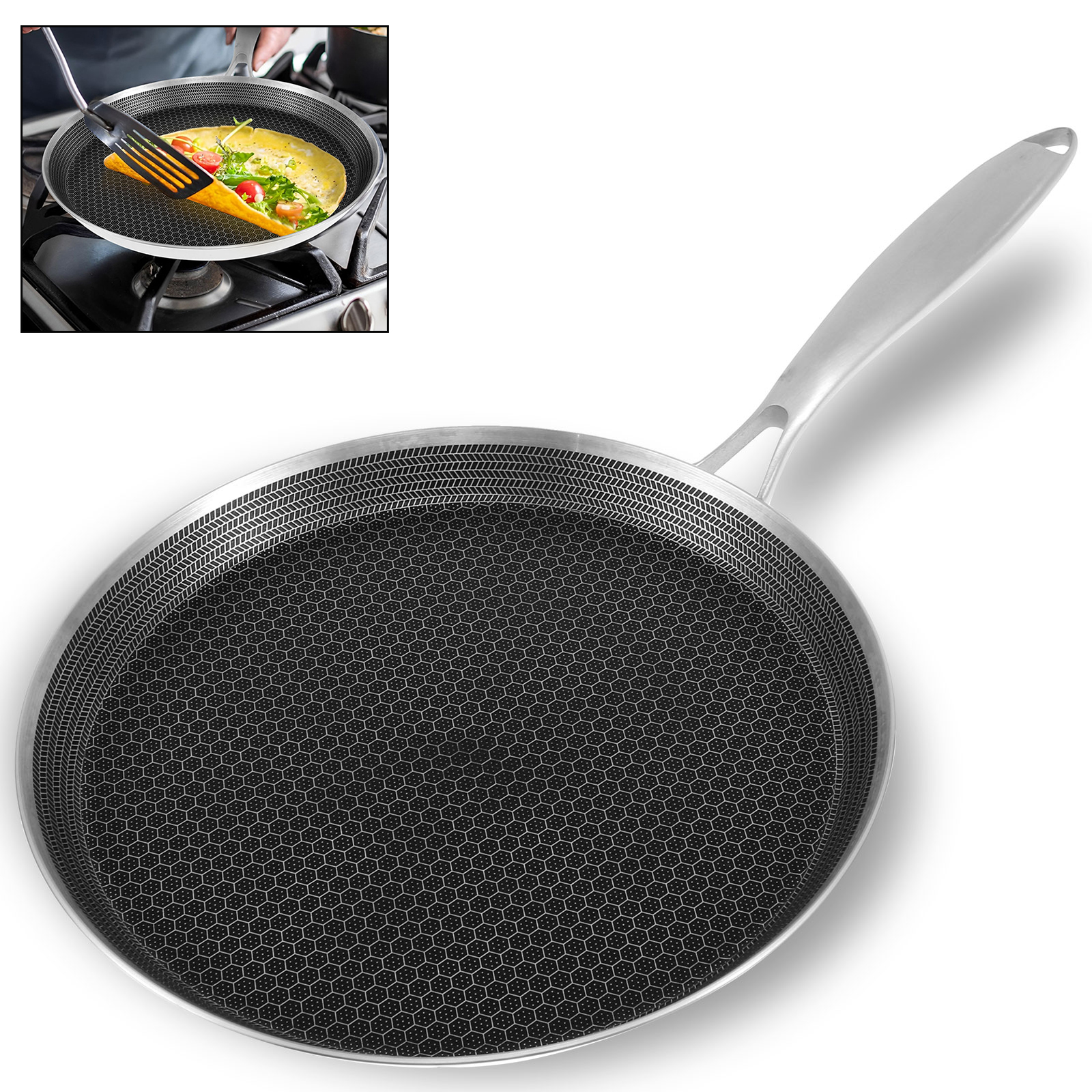 Stainless Steel Frying Pan Non - огляд і ціна Danish Pancake Pan