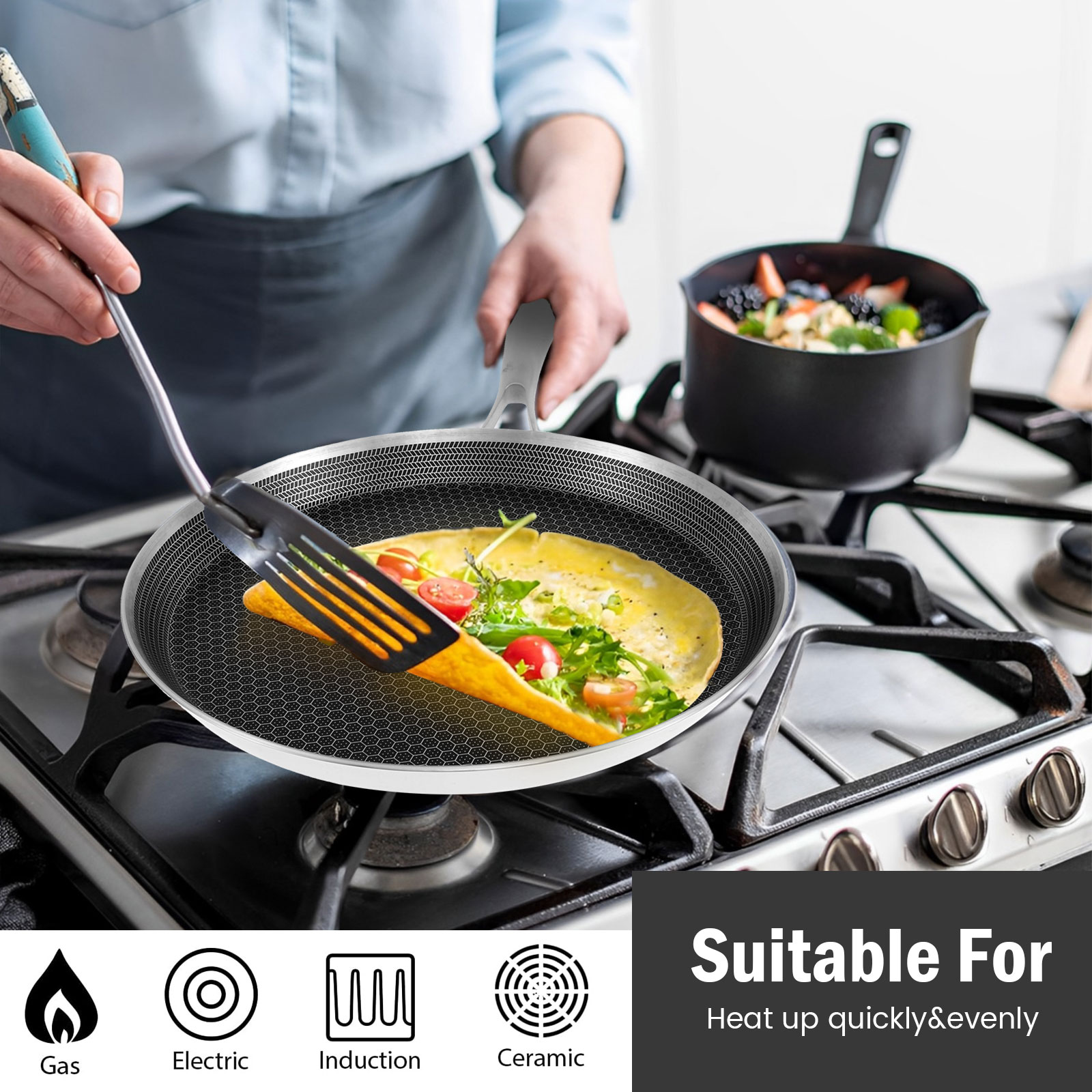 Stainless Steel Frying Pan Non - огляд і ціна Danish Pancake Pan