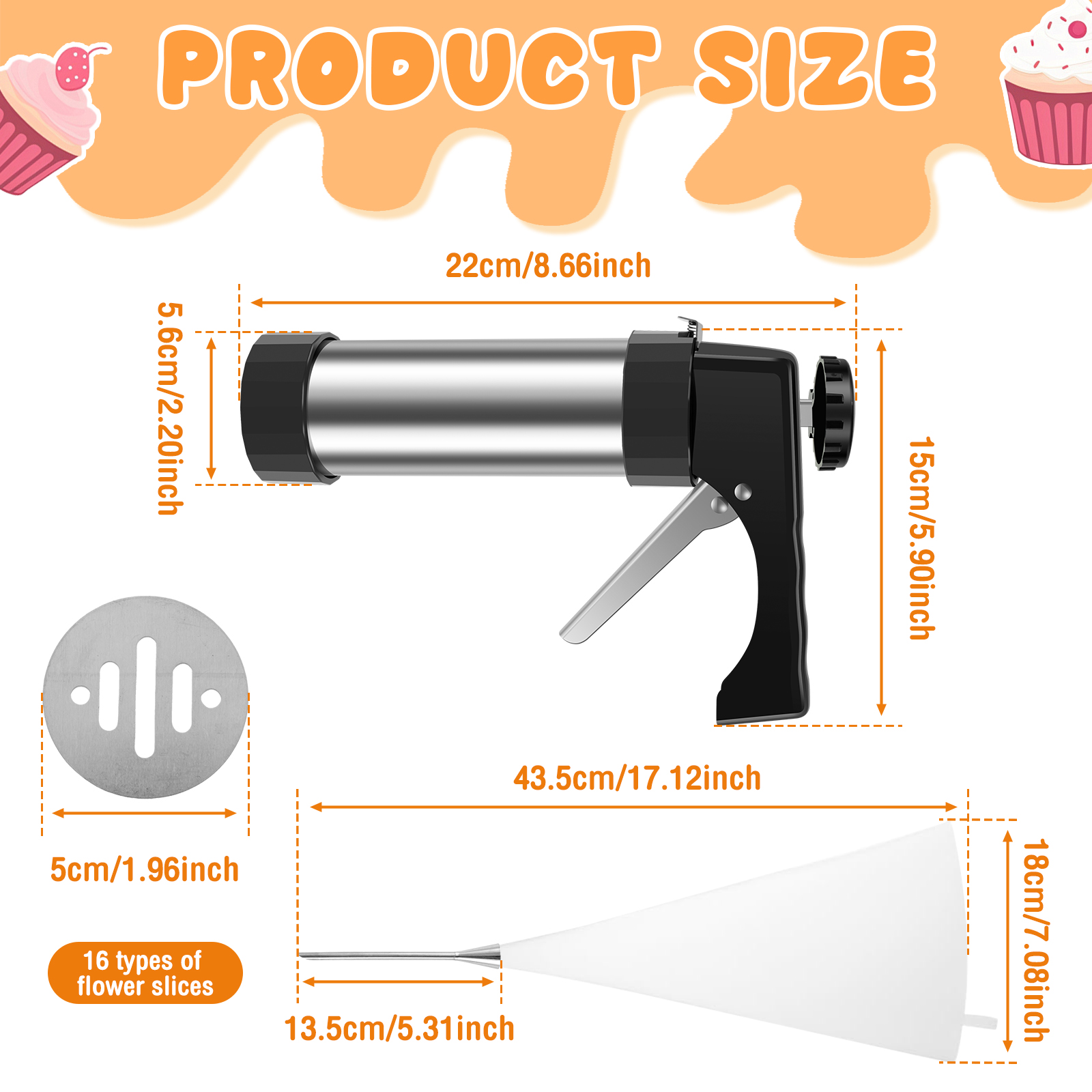 Cookie Press Gun Tips Set Stai - огляд і ціна Churros Maker Gun