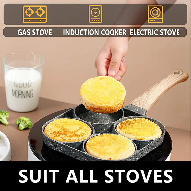 2/4-Hole Frying Pot Pan Thicke - огляд і ціна Mini Pancake Griddle
