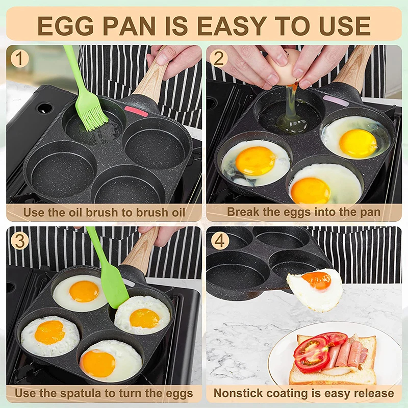 2/4-Hole Frying Pot Pan Thicke - огляд і ціна Mini Pancake Griddle